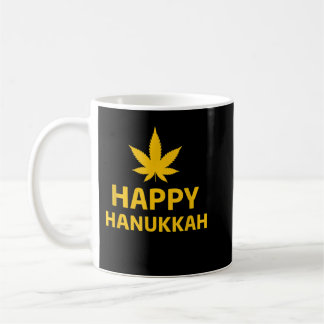 Mug Happy Hanoukka Weed Leaf Menorah Latkes Jewish Sto