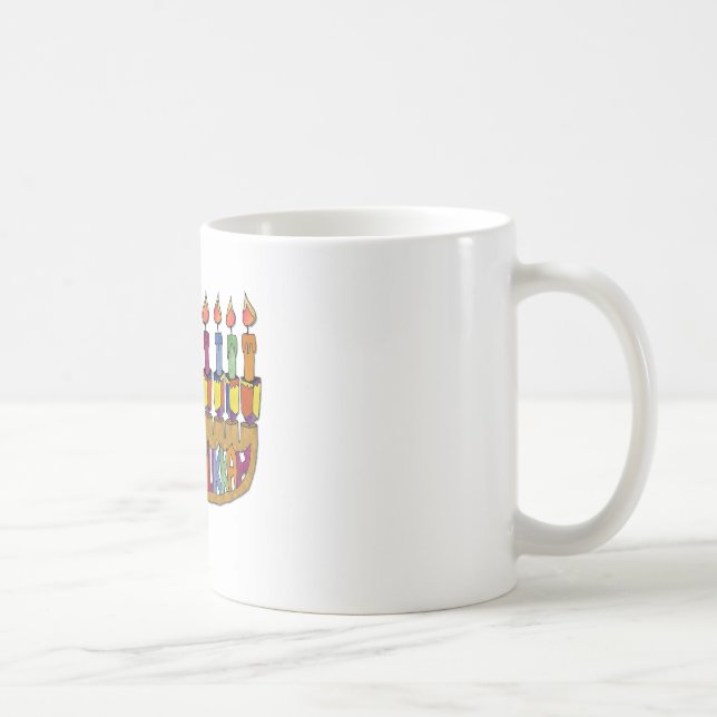 Mug Happy Hanukkah Dreidels Menorah (Droite)