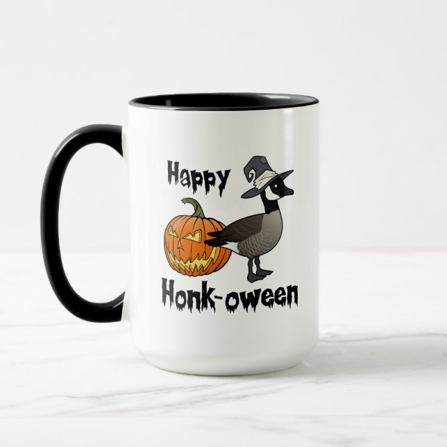 Mug Happy Honk-oween drôle Canada oie Halloween (Gauche)