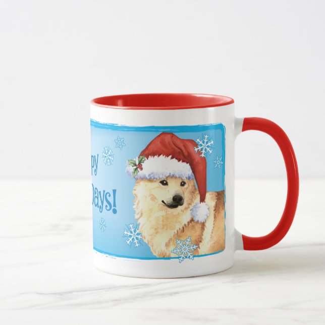 Mug Happy Howlidays Norwegian Buhund (Droite)