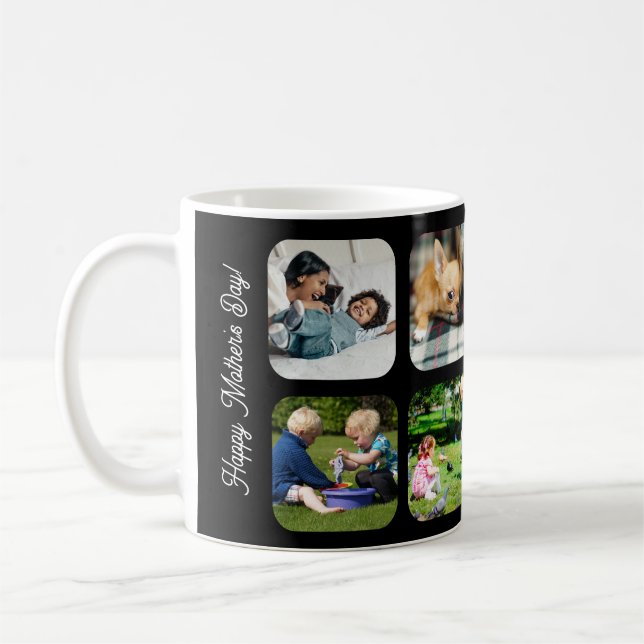Mug Happy Mothers Day love you mom photo black white (Gauche)