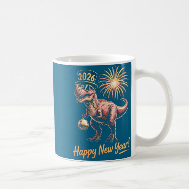Mug Happy New Year 2026 Dinosaur Funny Dino Tee For Ad (Droite)