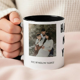 Mug Happy New Year  Personalized Family Name Photo  