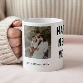 Mug Happy New Year  Personalized Family Name Photo  