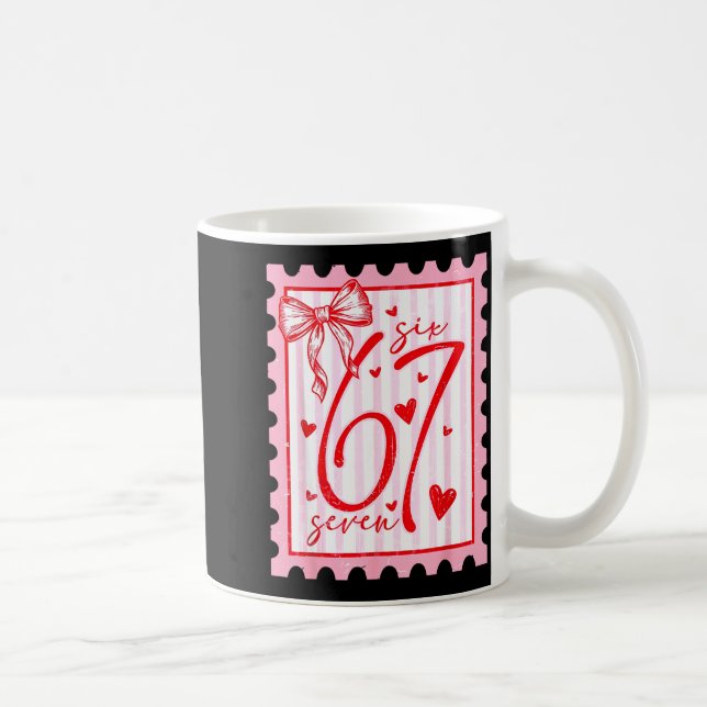 Mug Happy Valentine’s Day 67 Meme Hearts Coquette Bow  (Droite)