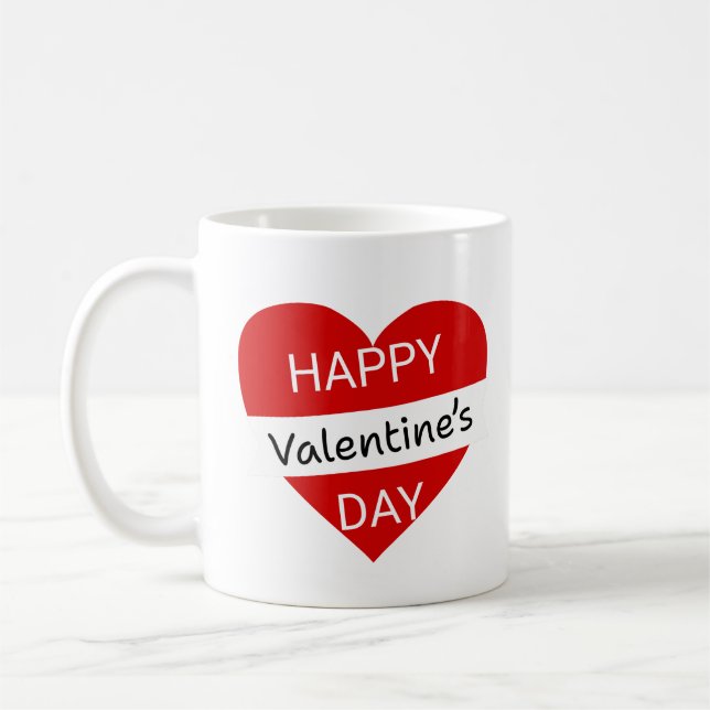Mug Happy Valentine’s Day Heart– Classic Love Quote (Gauche)
