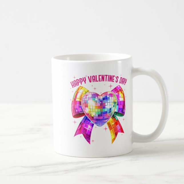 Mug Happy Valentine's Day Coquette Disco Ball Heart Gi (Droite)