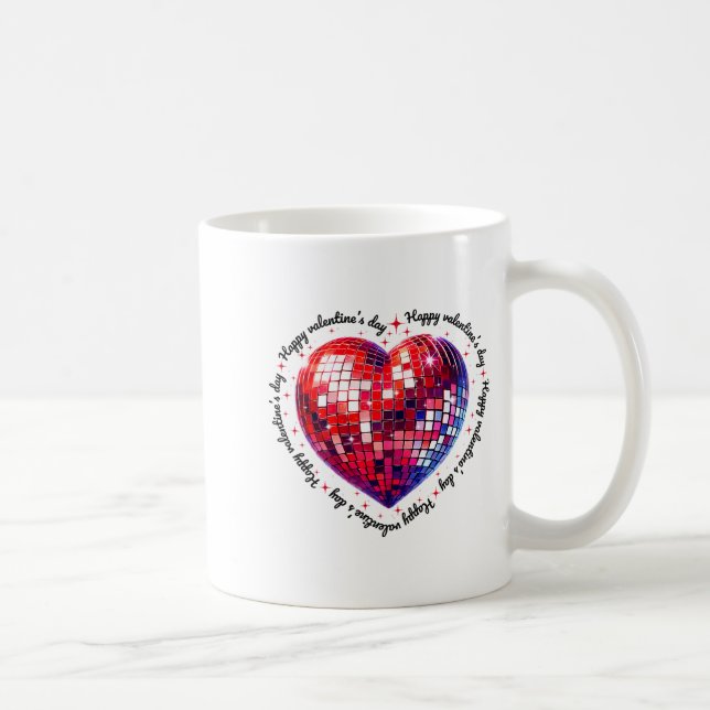 Mug Happy Valentine's Day Funny Coquette Red Disco Bal (Droite)