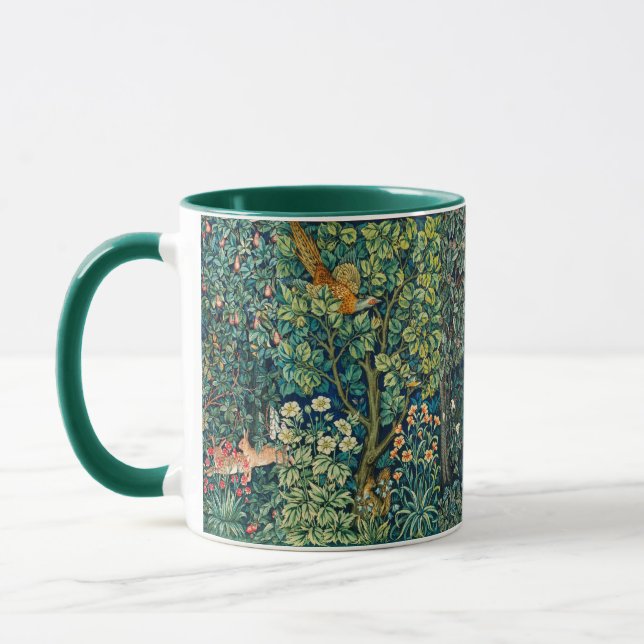 Mug Hares d'ANIMAUX FORESTIERS, Oiseau de faisan, Vert (Gauche)