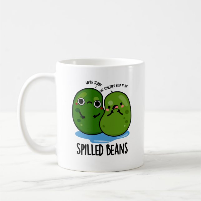 Mug Haricots déversés Drôle Veggie Bean Pun (Gauche)
