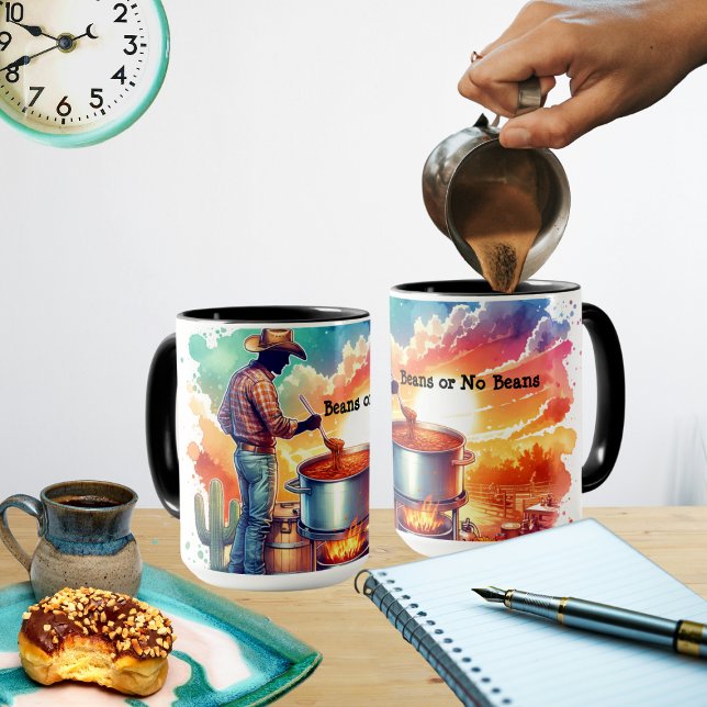 Mug Haricots ou pas de haricots Chili Cuisine Cowboy 1 (Chili Cookoff Beans or No Beans Collection  Cups/Mugs)