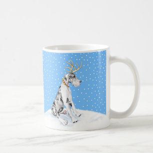 Mug Harlequin UC de Noël de renne de great dane