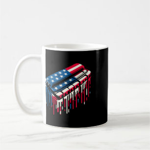 Mug Harmonica à gouttes de peinture Drapeau américain 