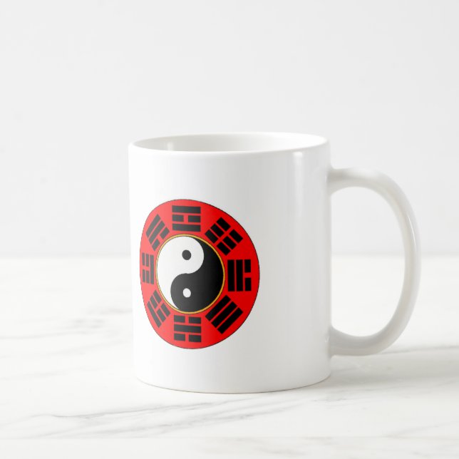 Mug Harmonie chinoise rouge Bagua Trigram Yin Yang (Droite)