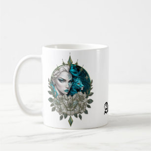 Mug Harmonie des éléments, la femme avec le lion.