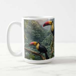 Mug Harmonie Tropicale : Deux Toucan dans la Canopée,