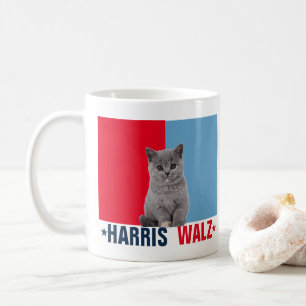 Mug Harris Walz 2024 Manifestement rouge bleu
