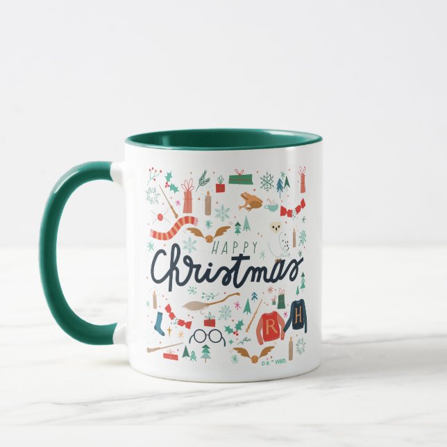 Mug Harry Potter | Joyeux Noël Avec Icônes Festives (Gauche)
