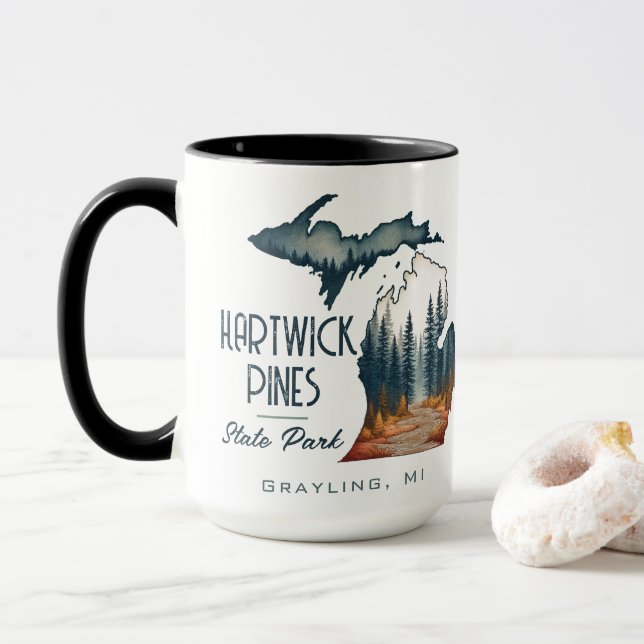 Mug Hartwick Pines State Park Souvenir Cadeau (Avec donut)