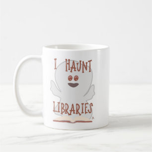Mug Haunt Librairies Funny Bookish Ghost Cartoon