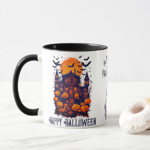 Mug Haunted Citrouille De Maison Et Fantôme