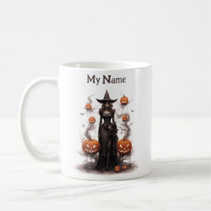 Mug Haunted Name Magic : Halloween Witch Customisée Co