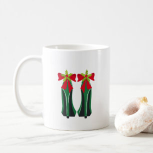 Mug Haut talons verts avec les vaches de Noël