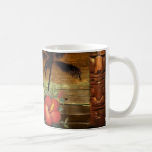 Mug Hawaïen floral tropical de ketmie de totem de