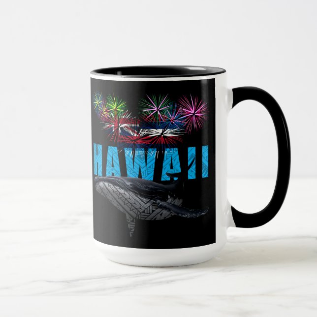 MUG HAWAII NYE TRIBAL POLYNÉSIEN HUMPBACK FEU (Droite)
