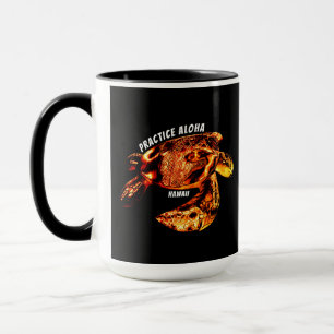 Mug Hawaii Practice Aloha - Tribal Honu Lava