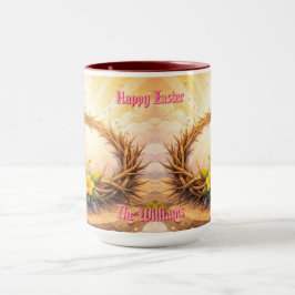 Mug He Is Risen Religious Floral Crown Personalized