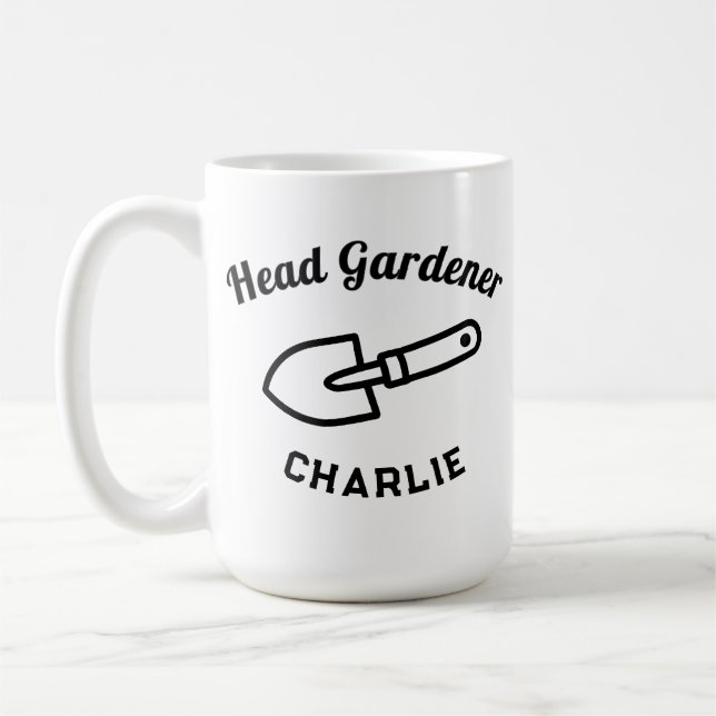 Mug Head Gardener Humor Funny Garden Trowel Custom (Gauche)