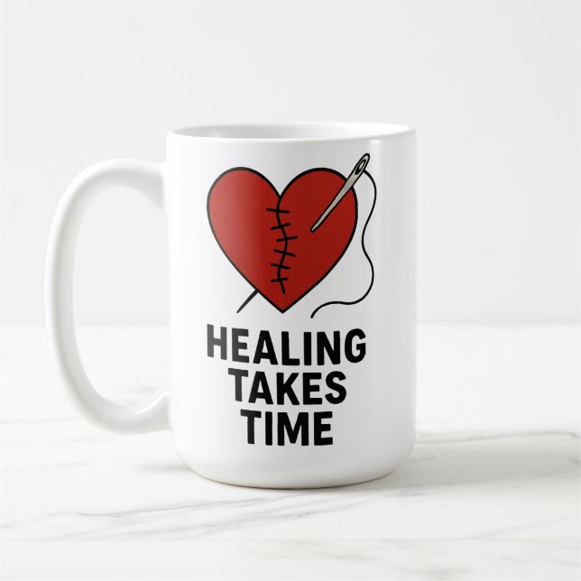 Mug Healing Takes Time Mental Health Support  (Gauche)