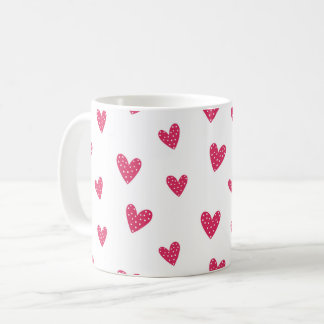 Mug Heart pattern with white dots