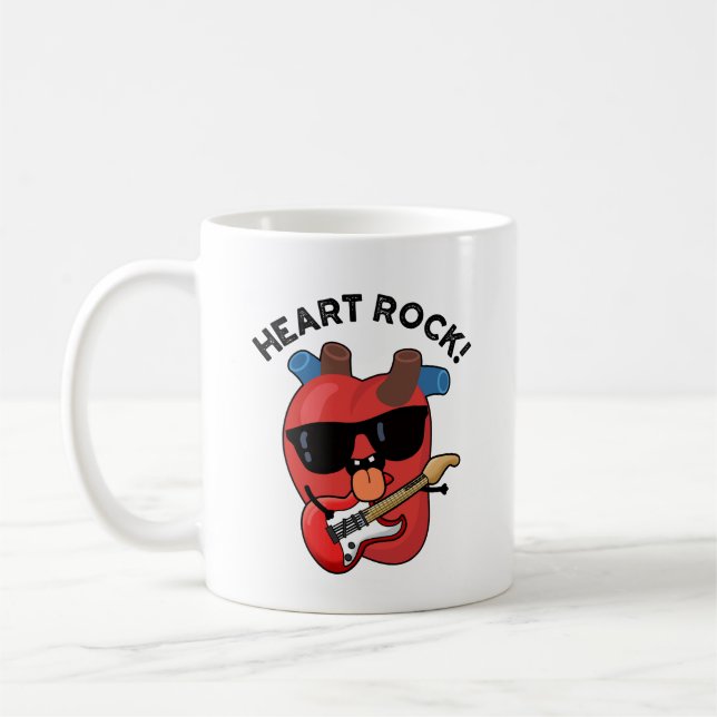 Mug Heart Rock Funny Music Pun (Gauche)