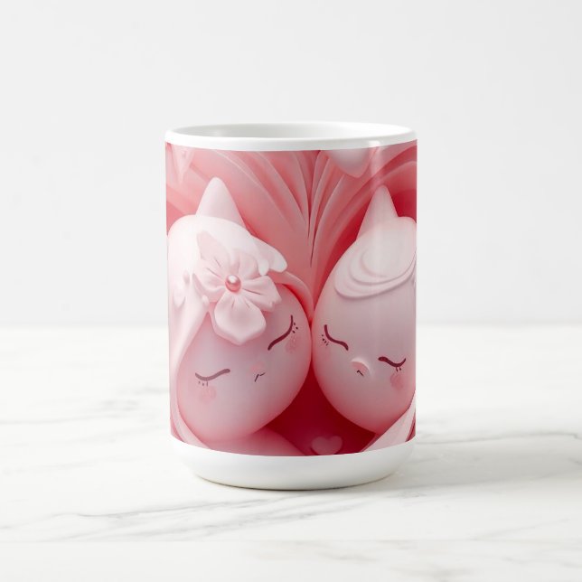 Mug Heartbound Cats in Pastel Pink (Centre)