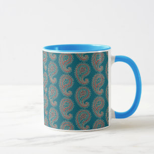 Mug Heffalump Bleu Rouge Beige Paisley Ringer Coffee M