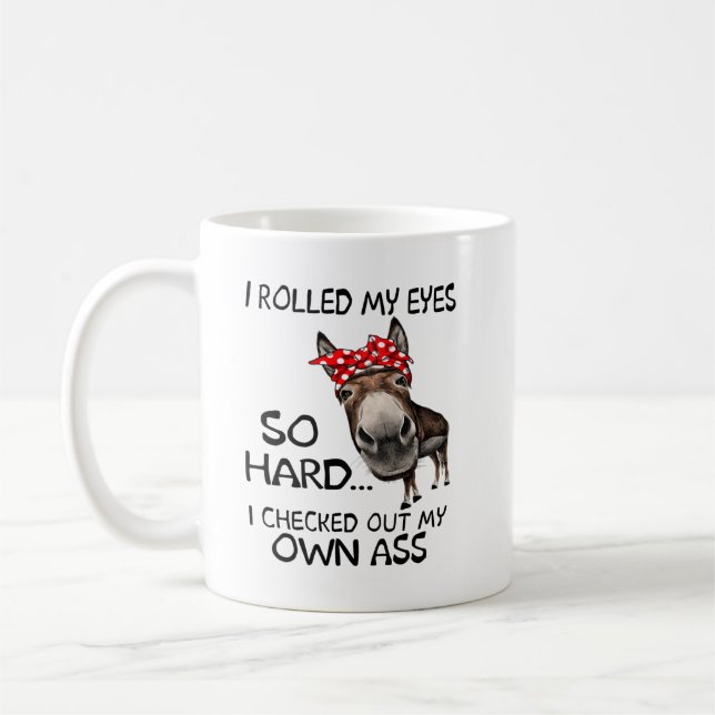 Mug Heifer De Vache Drôle J'Ai Roulé Mes Yeux Si Dur (Gauche)