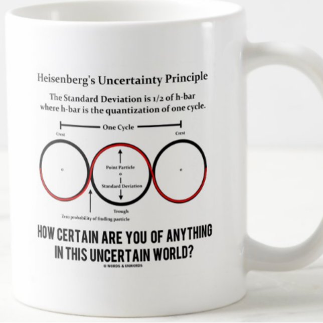 Mug Heisenberg, l'incertitude Humour de physique du pr (Heisenberg's Uncertainty Principle physics mug for anyone who understands the nature of uncertainty)