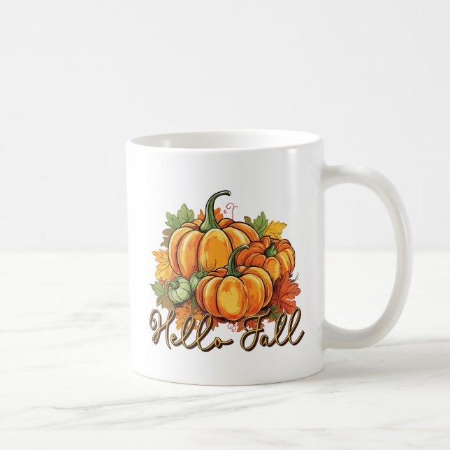 Mug Hello Fall - Cosy Citrouille Patch (Droite)