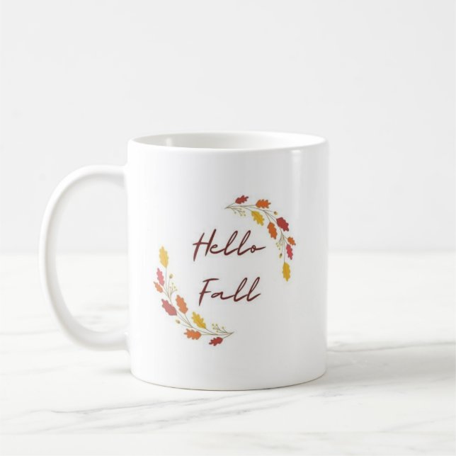 Mug Hello Fall Minimal Feuilles - Élégant automne (Gauche)
