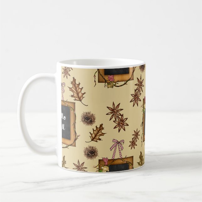 Mug Hello Fall with Autumn Leaves (Gauche)