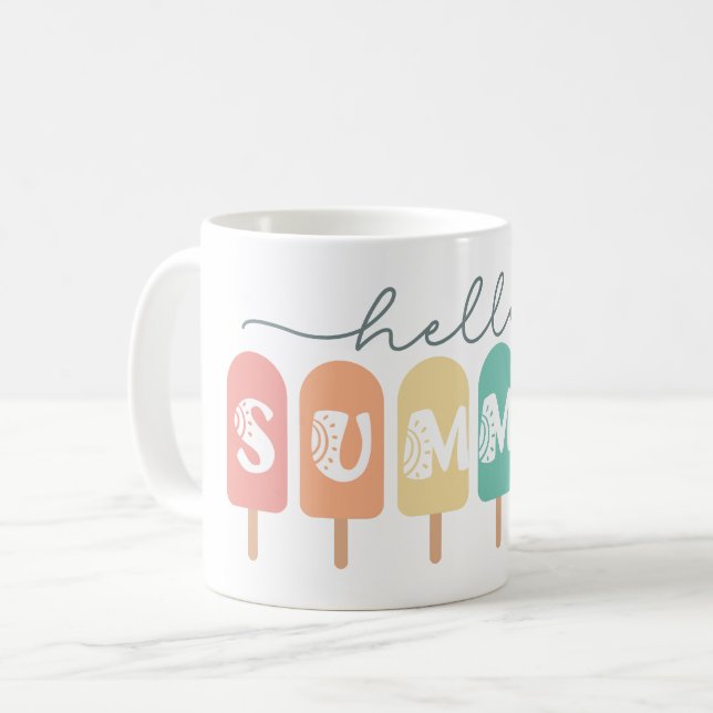 Mug Hello Summer Popsicle coloré (Devant gauche)