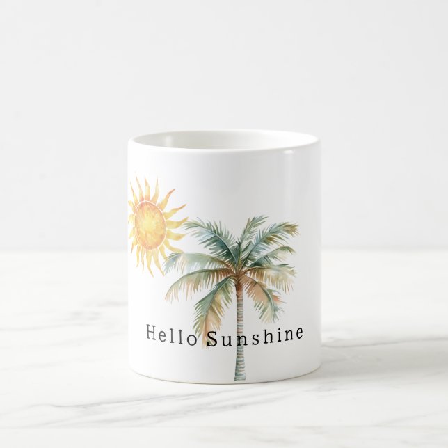 Mug Hello Sunshine Tropical Palm Tree (Centre)