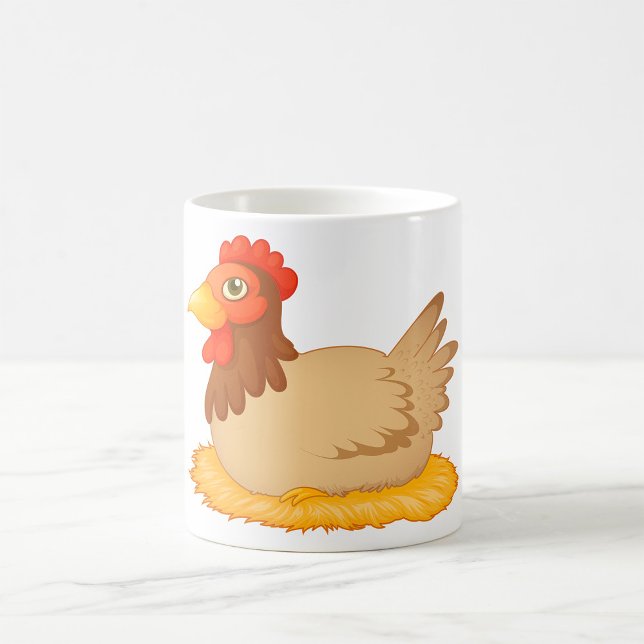 Mug Hen assis sur le nid mûre animal de ferme (Créateur téléchargé)