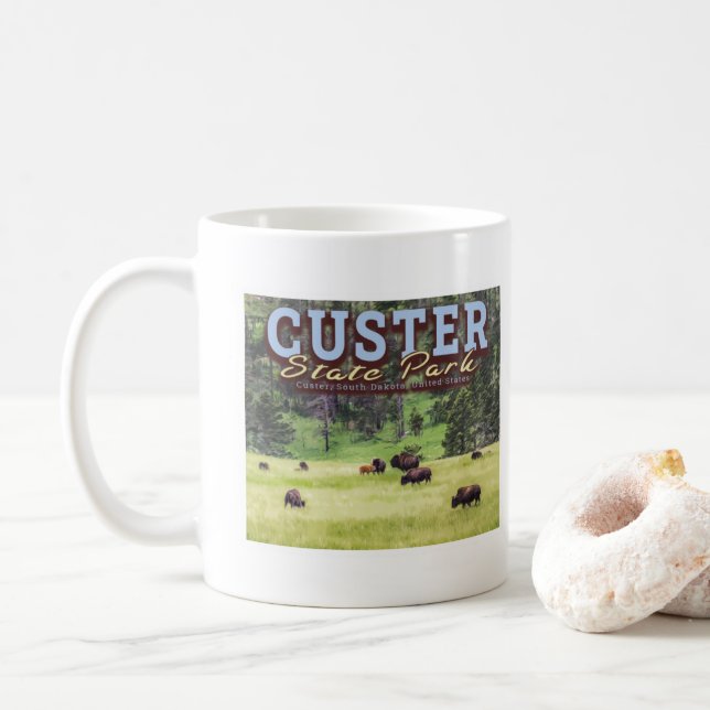 MUG HERBE DE BISON - PARC D'ÉTAT DE LA CUSTRE - DAKOTA (Avec donut)
