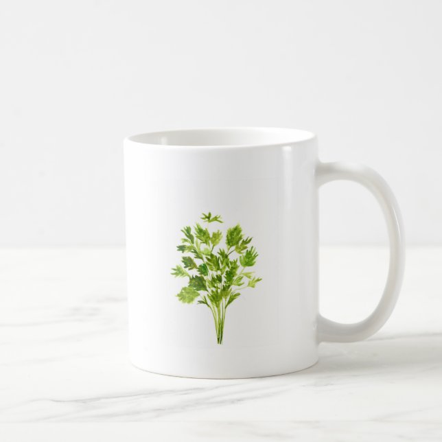 Mug Herbes de persil Verdure verte aquarelle rustique (Droite)