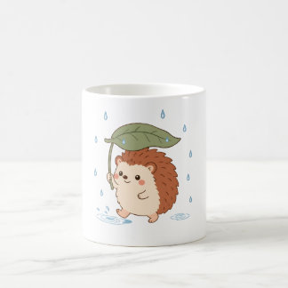 Mug Hérisson Mignon Parapluie Feuille Jour de Plui