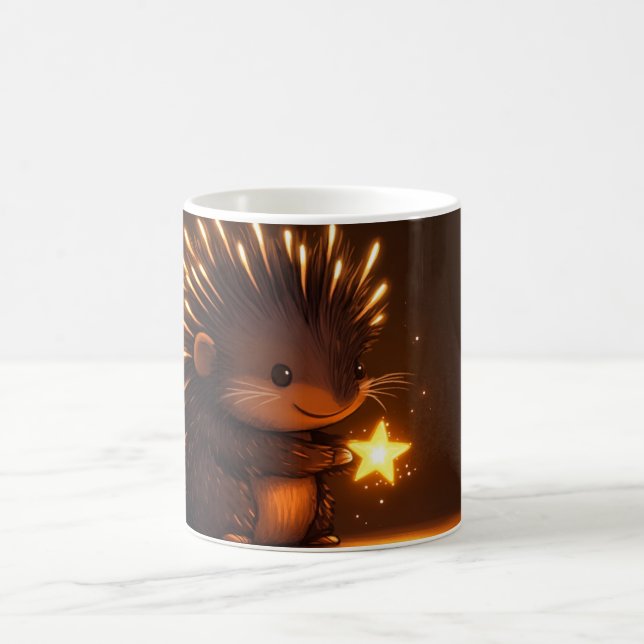 Mug hérisson mignon tenant une étoile brillante (Centre)