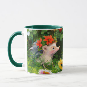 Mug Hérissons Fantaisistes dans un Jardin de Campagne 